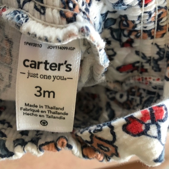 Carter’s|Baby girl boho mixed pattern floral sleeveless bubble jumpsuit•••CUTE - Picture 4 of 4